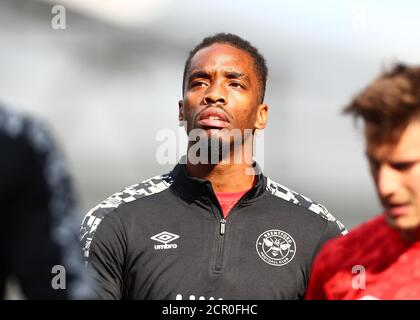 LONDON, ENGLAND. 19. SEPTEMBER 2020 Ivan Toney von Brentford während des Sky Bet Championship Spiels zwischen Brentford und Huddersfield Town im Griffin Park, London. (Kredit: Jacques Feeney) Gutschrift: MI Nachrichten & Sport /Alamy Live Nachrichten Stockfoto