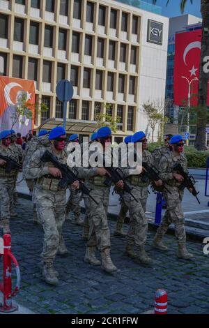 29. Oktober 2019, Izmir Türkei, Feierlichkeiten und Fackelzug auf izmir konak am 29. Oktober zum tag der republik; Stockfoto