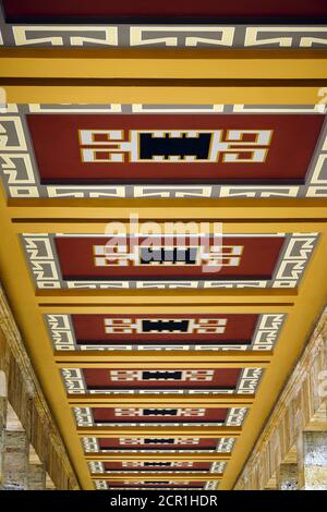 Anitkabir handgemachte Korridor Ceiling Ornamente mit authentischen Mustern Stockfoto