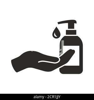 Symbol für Handseife. Händewaschen. Vektorsymbol auf weißem Hintergrund isoliert. Stock Vektor