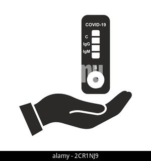 Symbol für Coronavirus, COVID-19-Antikörpertest. Bluttest. Rapid Strep Test (RST). Rapid Antigen Detection Test (RADT). Stock Vektor