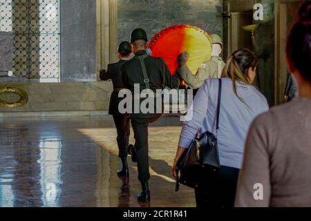 12. Oktober 2019, Ankara Türkei, Anitkabir feierliche Wachdienst Soldaten im Dienst stehen Stockfoto