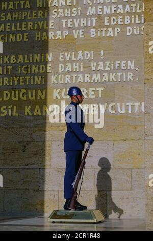 12. Oktober 2019, Ankara Türkei, Anitkabir feierliche Wachdienst Soldaten im Dienst stehen Stockfoto