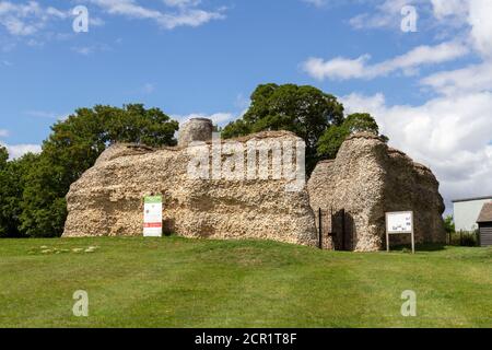 Walden Castle ein normannisches Schloss aus dem 12. Jahrhundert in Saffron Walden, Essex, Großbritannien. Stockfoto