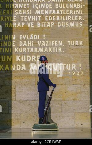 12. Oktober 2019, Ankara Türkei, Anitkabir feierliche Wachdienst Soldaten im Dienst stehen Stockfoto