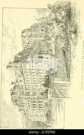 . Leitfaden für Washington . Flügel ist dies der Blue Room, die in blau und Gold eingerichtet ist. Das nächste Zimmer ist das Rote Zimmer, Pelzbeet und als Familiensalon genutzt, und in der Regel durch den Präsidenten besetzt, um in der Nacht zu sitzen. Die State Stuben und der State Dining Room befinden sich auf dieser Etage. Auf der zweiten Etage befinden sich die Executive Offices, Presi-Dents Empfangsraum, Bibliothek, etc. Im Jahr 1814 zerstörten die Briten das Weiße Haus, aber im 1S13 Kongress genehmigt seine Restaurierung, die Arbeit unter James Hoban, der ursprüngliche Architekt. CORCORAN KUNSTGALERIE. Eine Institution von Washington, die Stockfoto