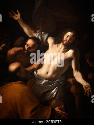 Die Ungläubigkeit von Thomas (c. 1656/60) von Mattia Preti (1613 – 1699). Stockfoto