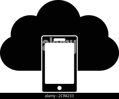 Design der Symbole für Cloud und Mobiltelefone. Symbol für intelligente Geräte. Smart Vector elektronisches Gerät auf weißem Hintergrund isoliert. Stock Vektor