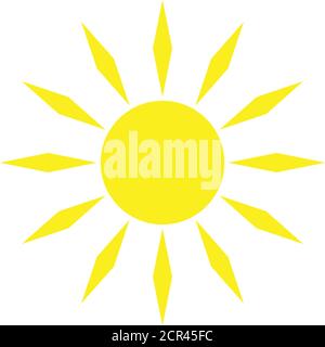 Sonnensymbol. Gelber Sonnenvektor. Wettersymbol Stock Vektor