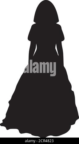 Frau Silhouette , Mädchen Silhouette im Kleid Stock Vektor