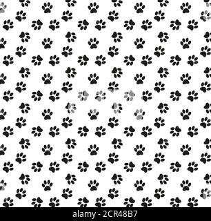 Hund Pfote, Katze Pfote nahtlose Muster. Cartoon wiederholen Pfote Tapete, Textur, Hintergrund Stock Vektor