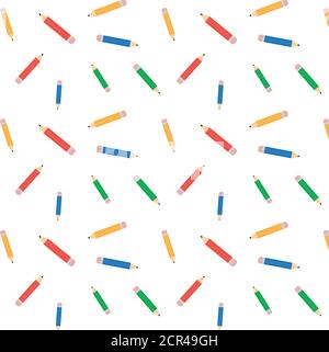 Nahtloses Bleistiftmuster. Zurück zur Schule Muster. Hintergrund Stock Vektor