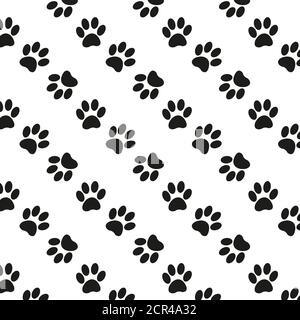 Hund Pfote, Katze Pfote nahtlose Muster. Cartoon wiederholen Pfote Tapete, Textur, Hintergrund Stock Vektor