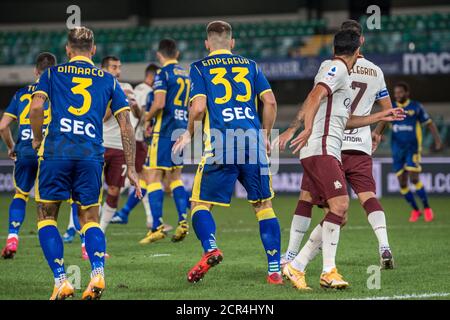 Verona, Italien. September 2020. Verona, Italien, 19 Sep 2020, Action während Hellas Verona vs Roma - italienische Serie A Fußballspiel - Credit: LM/Alessio Marini Credit: Alessio Marini/LPS/ZUMA Wire/Alamy Live News Stockfoto