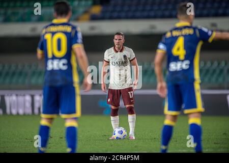 Cengiz Ünder (AS Roma) während Hellas Verona vs Roma, italienische Serie A Fußballspiel, Verona, Italien, 19. September 2020 Stockfoto