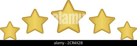 5 Goldsterne. Goldene Sterne - top, top Stock Vektor