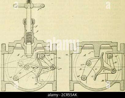 . Amerikanischer Ingenieur und Eisenbahnjournal . Nd durch angemessene Proportionierung der Teile des Ventils und Anzeige-justing die Verhältnisse der Achsen, und der Mitte der Schweredes Ventils, Die zum Schließen oder Öffnen des Ventils erforderliche Druckmenge und die entsprechende Widerstandskraft gegen die Verweckungen können auf ein Minimum reduziert werden, so dass das Ventil wirklich ausgeglichen ist und schnell auf die Druckschwankungen auf den gegenüberliegenden Seiten reagiert. Es wird auch erwähnt, dass die Bewegung des Schwerpunkts praktisch in einer geraden Linie ist, wie bei E. sein Schwerpunkt bewegt sich so, es w Stockfoto