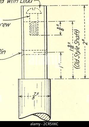 . Elektrische Eisenbahn Zeitschrift . intained. Die Aufrechterhaltung dieser, shschaftsis so eng mit dem Thema in der Diskussion thatit verdient einige Aufmerksamkeit in diesem Artikel. Wartung der Steuerwellenenden. – der Austausch von Steuerwellenenden ist ein teures Stück Arbeit.die folgende Methode hat sich bei der Einbringen von alten Wellen bis zum Standard-Gage bewährt und vermeidet somit die Tauschbarkeit. Die Länge des Schafts für den Griff fit war ursprünglich 1% in. Und dies wurde auf 2 in erhöht. Durch die Zugabe einer Reparatur-Hülse Nr. 16 Mai 20, 1916] ELEKTRISCHE RAILWA Stockfoto