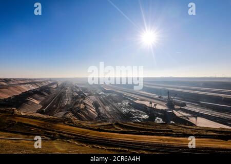 RWE Tagebau Garzweiler, Jüchen, Nordrhein-Westfalen, Deutschland Stockfoto