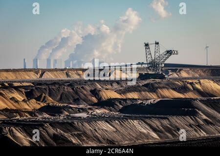 RWE Tagebau Garzweiler, Jüchen, Nordrhein-Westfalen, Deutschland Stockfoto