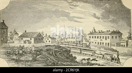 . Das Buch der großen Eisenbahnfeiern von 1857; Umarmt eine vollständige Rechnung der Eröffnung des Ohio & Mississippi, und die Marietta & Cincinnati Eisenbahnen, und die Northwestern Virginia Zweig der Baltimore und Ohio Eisenbahn, mit ... ein Konto der nachfolgenden Exkursion nach Baltimore, Washington und Norfolk .. . ss könnten wir hoffen, von den Echtheiten, die uns umgeben. Flucht war unmöglich, soweit es von einem sichtbaren Ausgang abhing. Dort lag der Weg vor uns, aber er schien direkt in den Fuß der Erhebungen vor uns zu tauchen, und dort eine im zu finden Stockfoto