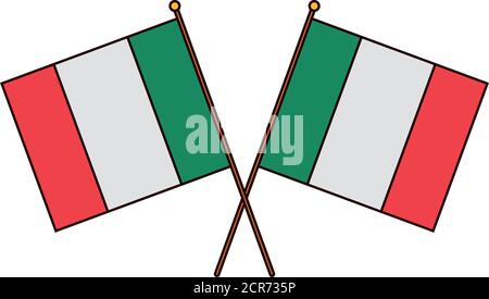 mexikanische Flaggen nationales Symbol isoliert Symbol über weißem Hintergrund Vektor Abbildung Stock Vektor