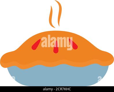 apfelkuchen-Symbol auf weißem Hintergrund, flacher Stil, Vektorgrafik Stock Vektor