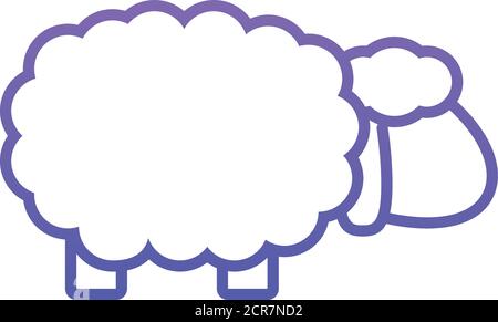 Schaf-Symbol auf weißem Hintergrund, Verlaufsstil, Vektorgrafik Stock Vektor