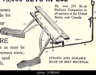 . Die Straßenbahn Zeitschrift . THE VAN DORN & DUTTON CO CLEVELAND, OHIO. Exklusive Hersteller (seit den letzten fünfzehn Jahren) der Clark Patent Track Cleaners 15,000 SETZT IM EINSATZ die einzigen Reiniger, die für LEICHTE oder HEIVÄRUNGSURE der Schaufeln sorgen, wie es erforderlich sein kann, um Schnee, Eis, Schlamm oder Sand von den Schienen zu entfernen. STARKE UND DURABLEMADE VON BESTEN MATERIAL ZAHNRÄDER UND RITZEL FÜR ALLE ARTEN VON MOTOREN Stockfoto