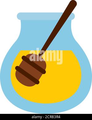Honey jar Symbol auf weißem Hintergrund, flachen Stil, Vektor-Illustration Stock Vektor