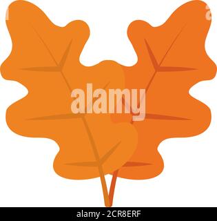 Eichenlaub Symbol auf weißem Hintergrund, flacher Stil, Vektor-Illustration Stock Vektor