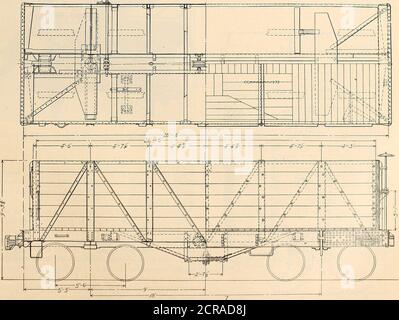 . Eisenbahnmeistermechaniker [Mikroform] . Abb. 8 - Stahl Framing von Hopper Car.. Abb. &lt;j – Plan und Höhe des Hopper Car mit Stahlunterrahmen. 326 EISENBAHNMEISTERMECHANIKER AUGUST 1904. Stockfoto