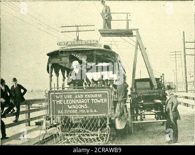 . Die Straßenbahn Zeitschrift . STREET RAILWAY JOURNAL. 97 Du willst das Beste; Wir haben es. LEONHARDT Drehturm Wagon ■ EINE BLOCKIERUNG VON AUTOS. IFPA All I ÜBERHANG HINTEN. W F V IHII BILLIGE KONSTRUKTION I W M I IV NIE OBEN SCHWER. ■ BW ABSOLUT SICHER.PERFEKTE ISOLIERUNG.SCHNELL BETRIEBEN.PLATTFORMGETRIEBE.. Stockfoto