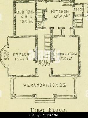 . Vorstadthäuser für Stadtkaufleute. Eine Beschreibung des Landes, mit einer Erklärung der Anreize auf das Leben der Erie-Bahn angeboten. Desigx Nr. 11. – eine Tillage Residenz.. Stockfoto