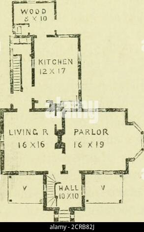 . Vorstadthäuser für Stadtkaufleute. Eine Beschreibung des Landes, mit einer Erklärung der Anreize auf das Leben der Erie-Bahn angeboten. Design Nr. 3. - EIN Cottage Home.. Stockfoto