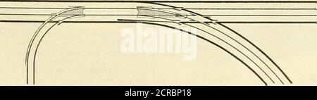 . Die Eisenbahn- und Ingenieurzeitschrift . die Zylinder mittels patentierter flexibler Gelenke, die sich an die notwendige Bewegung der Lkws in Drehkurven und beim Überfahren von Ungleichungen der Strecke anpassen. Die Räder haben die Flansche an der Außenseite der Schienen, wie so weit außerhalb der Räder, dass die Verzerrung der Jour-Nals ein materieller Einwand wäre. Die Lager der Verbindungsstangen und Verbindungsstangen an den Kurbelzapfen sind ebenfalls ähnlich madesphärisch. Dies bringt eine perfekt quadratische Abb. 23.. In Abb. 24, und wegen der Enge der Spur, und geben g Stockfoto