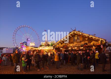 Riesenrad und Stände auf dem Bremer Freimarkt, Bremen, Deutschland, Europa Stockfoto