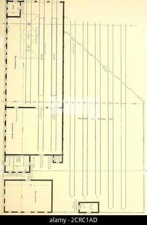 . Die Straßenbahn Zeitschrift . 3. FEBRUAR 1906:] STREET RAILWAY JOURNAL. 197. PLAN VON AUTOHAUS UND LAGERUNG STOCKADE IN FORT SMITH 198 STRASSENBAHN JOURNAL. [Vol. XXVII. Nr. 5. Enthält viele interessante Features. Sie sind zwar nicht so vollständig ausgestattet wie Geschäfte für größere Systeme, doch verdienen sie eine Beschreibung von einiger Länge, weil in ihrem Design alle Anforderungen von Geschäften für ein kleines System berücksichtigt und gut ausgearbeitet wurden. Einer der wichtigsten Punkte, die bei der Gestaltung der Hopfenmopffs im Auge behalten wurden, war, dass sie mit einer Reas so nahezu feuerfest wie möglich sein sollten Stockfoto