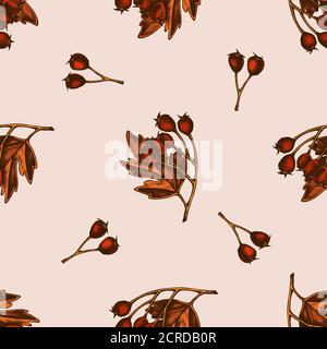 Nahtloses Muster mit handgezeichneter Farbsthorn Stock Vektor