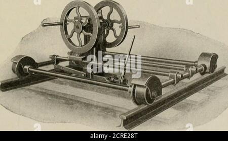 . Die Straßenbahnüberprüfung . o. befindet sich bei Eaton, es wird jetzt vorgeschlagen, eine Zweiglinie von Tlie letzteren Townto Albany, Selma, Parker City undWinchester zu runa. Ein Teil des Riglit-of-Way nach Albany ist bereits gesichert. Die Arbeiten an der Linie der Muncie-Hartford City-Unternehmen, die Muncie, Hartford City und Montpelier ansieteten, waren Ende Januar gut in Arbeit, und es wurde erwartet, dass die Straße in Betrieb genommen würde.einige Zeit während des heutigen Monats. CLIMAX- GORE TRACK DRILL. IHE Ludlow Supply Co., aus Cleveland, O., wliich hat für irgendeinen Umgang mit dem Gore Track Bohrer montiert auf Stockfoto