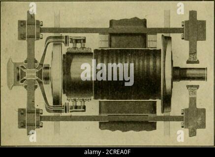 . Amerikanischer Ingenieur und Eisenbahnjournal. Die Lokomotive, um Kurven von280 es, Radius leicht zu umgehen. Der Aufbau der Lokomotive ist nach beot MHH-Form und so konzipiert, dass sie den am wenigsten praktikablen Widerstand bietet, der mit dem angemessenen Gehäuse des Gerätes und seiner komfortablen Bedienung übereinstimmt. Tiie Cab ist designedso, wie io bieten einen freien Blick auf die Strecke. Die gesamte Konstruktion ist aus Stahlblech mit Winkeleisen Rahmen, und die Türen und Fenster des Fahrerhauses sind feuerfest sein. Gießen Sie getriebelose 600-Volt-Gleichstrommotoren mit je 550II. 1. Wird verwendet. Dadurch wird die Stockfoto