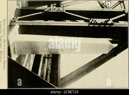 . Verfahren. Monumentation der Eisenbahnbrücken zwischen Brownsville, Texas, und Matamoros, Tamaulipas; und Laredo, Texas, und Nuevo Laredo, Tamaulipas . 11 Stockfoto