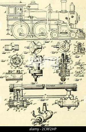 . Eisenbahnverdauung . Vol. XI Nr. 3 EISENBAHN VERDAUEN 125 Densatlon aus Dampf verbleibende inspießige Zylinder, die rechts und links in der Wand dafür vorgesehenen Schrägkanäle, um Luft oder Dampf aufzunehmen und auszuschleusen, Mittel zur Leitung des Betätigungsmediums aus dem Motor, der Kolben-Kammer angepasst, um das Medium zu empfangen, diezentrale Einlassdurchfahrt mit dem Dampfzylinder verbinden, Die Ablassöffnung unmittelbar unter dem Einlasskanal und bedeutet, innerhalb der Kolbenkammer zu reziproken, um die ein- und Auslasskanäle zu steuern. Composite Eisenbahntie Nr. 667,698.CHARLES HARRELL, von Balnbrldge, Ga Stockfoto