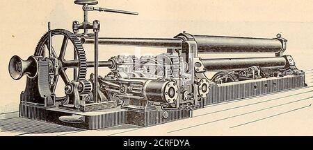 . Eisenbahnmeistermechaniker [Mikroform] . Abb. 1 – Vertikale und horizontale Anordnung der Rollen. JANUAR 1904 EISENBAHNMEISTERMECHANIKER 23. Abb. 2 – Motor angetriebene Rollen hergestellt vonWickes Bros. Walzen von Handelsstab und Rohre, und eigentümliche und wertvolle Ergebnisse können aus der Verwendung in Kombination von Rollen gesetzt schief, und Matrizen in den sur-Flächen von konischen oder sphero-konischen Rollen gebildet werden. Solche aresome englischen Arten von Flanschwalzmaschinen, unddie Geräte für die Herstellung von Mannesmann Rohre. NoMehr interessante Anwendung von konischen Rollen kann als die, die in Chicago, die in-venti entstanden gefunden werden Stockfoto