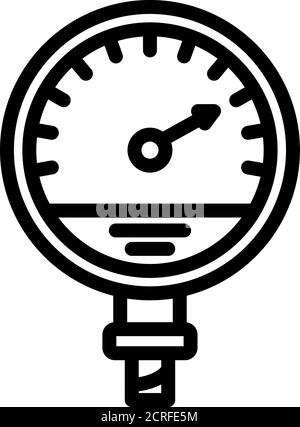 Symbol für Manometer-Maschine, Umrissstil Stock Vektor