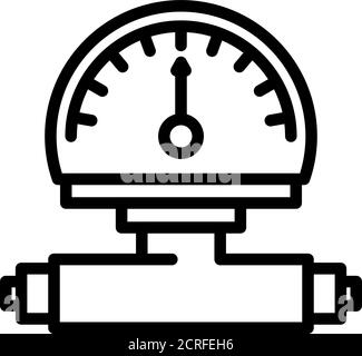 Symbol für Manometerlesung, Umrissstil Stock Vektor