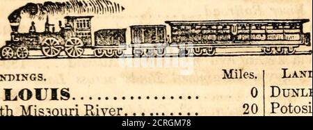 . Touristenführer zum Mississippi Fluss: Geben Sie alle Eisenbahn- und Dampfschiffstrecken, die von Chicago, Milwaukee und Dubuque, in Richtung St. Paul und die Fälle von St. Anthony divergieren; auch Eisenbahn- und Dampfschiffstrecken von Chicago und Milwaukee zum Lake Superior; Zusammen mit einem Bericht von Städten und Dörfern, und Sehenswürdigkeiten, auf der Route und im oberen Tal des Mississippi ... Das ganze Jahr über bietet das Hotel hervorragende Einrichtungen für Passagiere und für etwa sieben Monate im Jahr, von Mai bis zum 1. Dezember, großartige Einrichtungen für den Transport von Passau Stockfoto