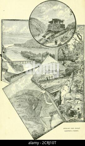 . Routen und Preise für Sommertouren über das malerische B. & O. 1892 . AROUMD UND ABOUTHARPERS FÄHRE. Stockfoto