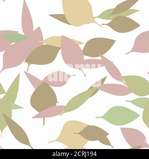 Herbst Blätter Nahtloses Vektor-Muster - wiederholende Ornament für Textil, Umhüllungspapier, Mode etc. Stock Vektor