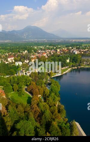 Schöne Szene im Bleder See in Slowenien Stockfoto